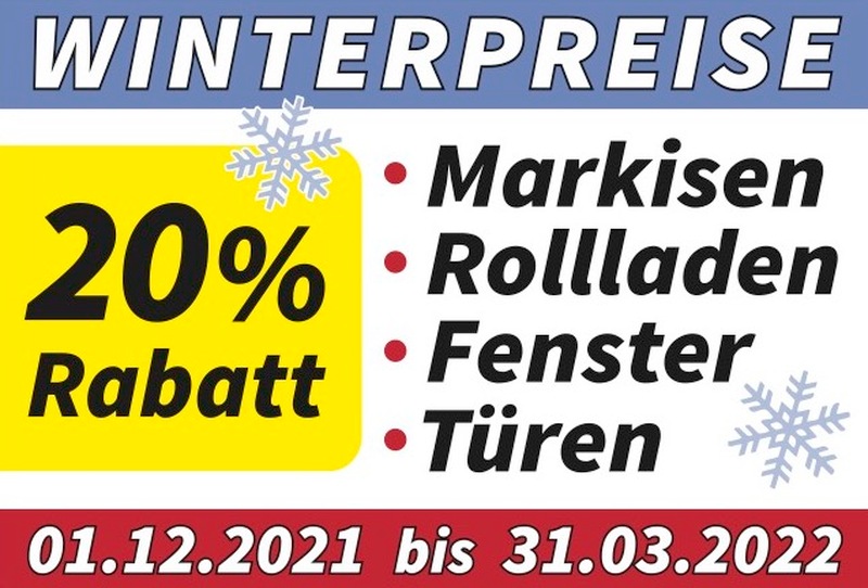 20 % auf Markisen, Rollläden, Fenster, Türen, Wandlitz