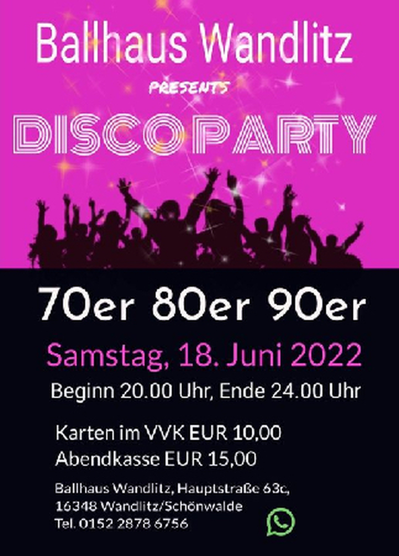 Discoparty im Ballhaus, Wandlitz