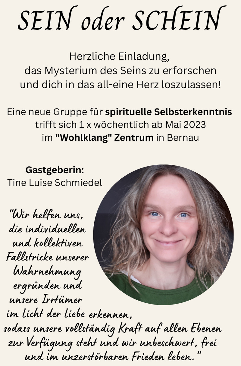 Kursstart morgen: Spirituelle Selbsterkenntnis, Wandlitz