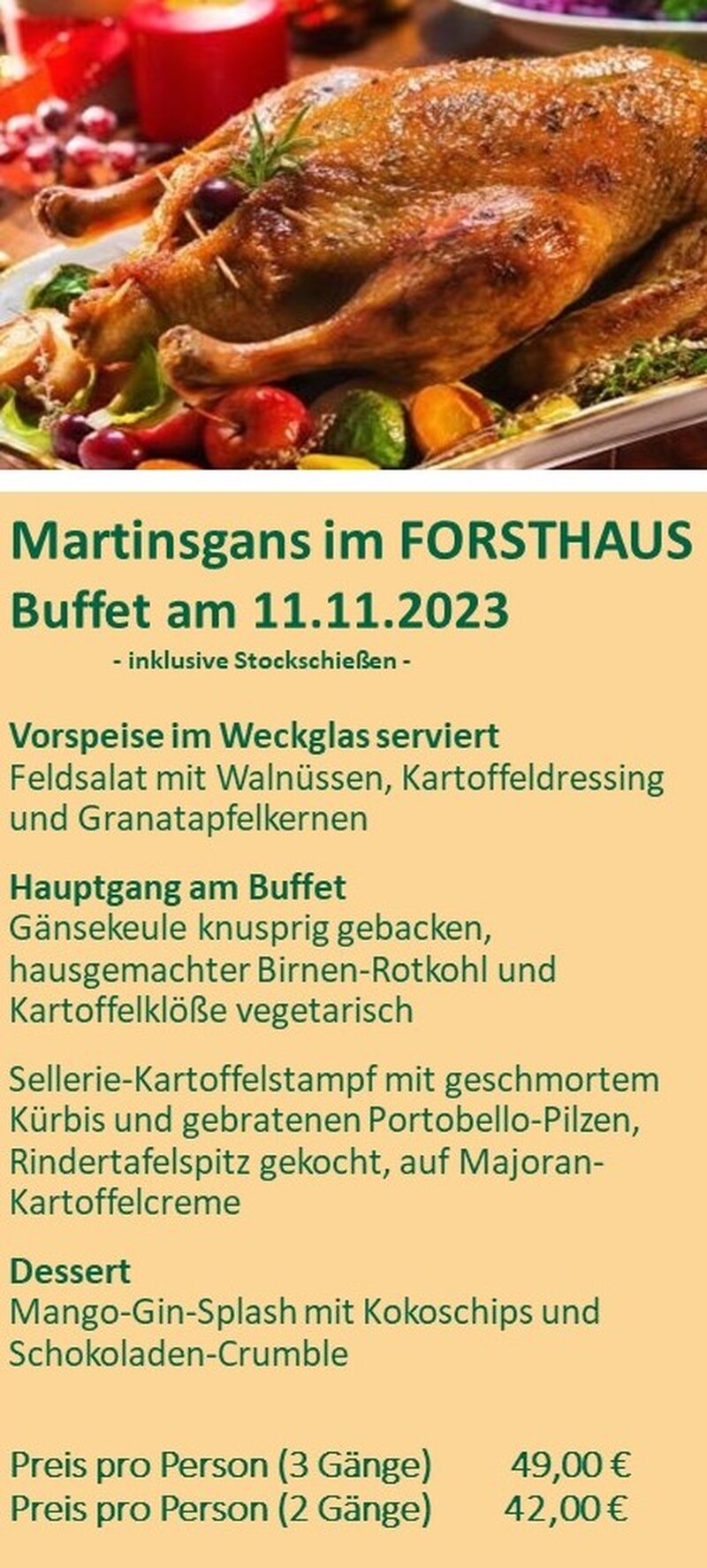 Martinsgans-Essen im Forsthaus, Wandlitz